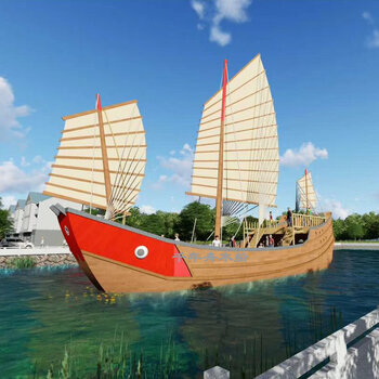 江南木船手工定制仿古木船郑和宝船大型景观船